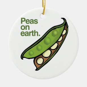 PEAS ON EARTH -.png Ceramic Tree Decoration