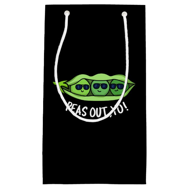 Peas Out Yo Funny Peas Pun Dark BG Small Gift Bag (Front)
