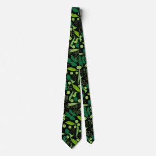 Peas pattern 01.bw Black BG Tie
