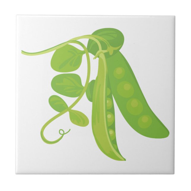 Peas Plant Ceramic Tile (Front)