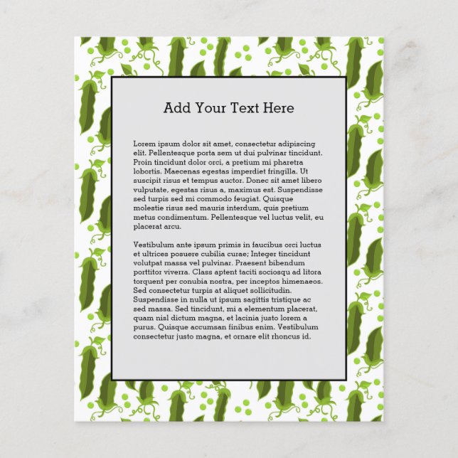 Peas Plants Leaves Round Vegetable Healthy Food Flyer (Front)