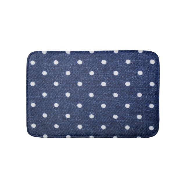 Peas stamp: denim fabric texture. bath mat (Front)