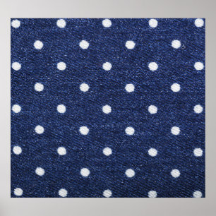 Peas stamp: denim fabric texture. poster