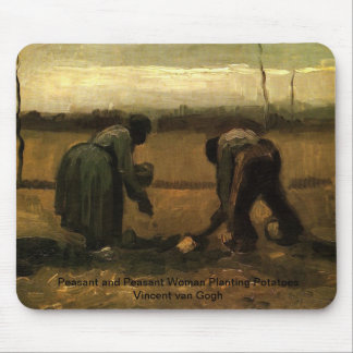 Peasant and Peasant Woman Planting Potatoes Vincen Mouse Pad