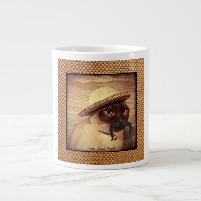 Peasant Cat Large Coffee Mug (Front)