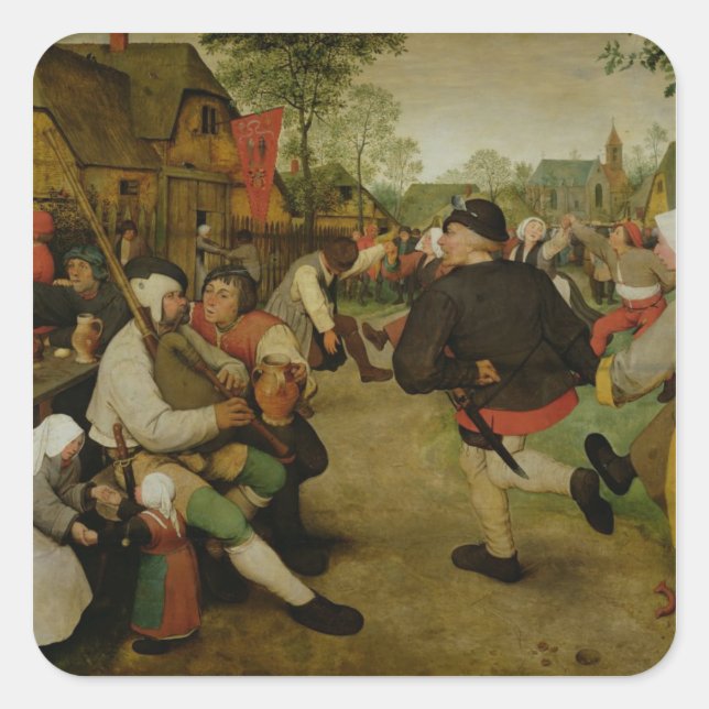 Peasant Dance,  1568 Square Sticker (Front)