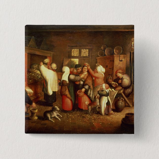Peasant Wedding 15 Cm Square Badge (Front)