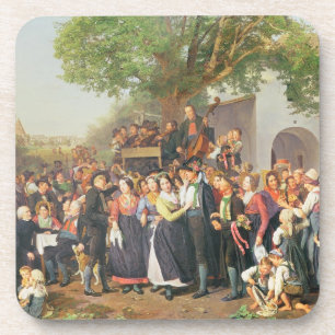 Peasant Wedding in Lower Austria (oil on canvas) Coaster