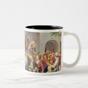 Peasant Wedding in Lower Austria (oil on canvas) Two-Tone Coffee Mug