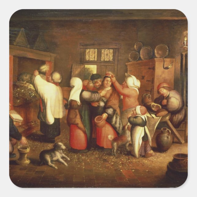Peasant Wedding Square Sticker (Front)