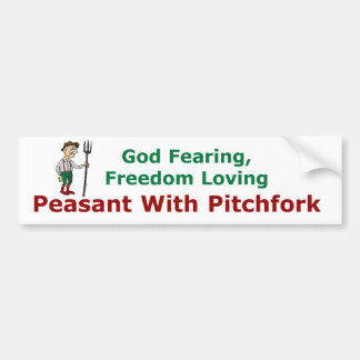 Peasant With Pitchfork Bumper Sticker