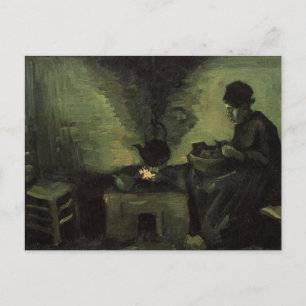 Peasant Woman by Fireplace by Vincent van Gogh Postcard