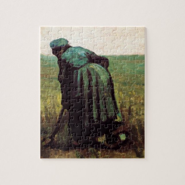 Peasant Woman Digging by Vincent van Gogh Jigsaw Puzzle (Vertical)