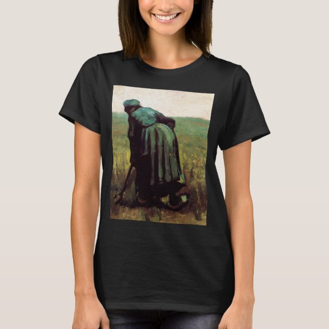 Peasant Woman Digging by Vincent van Gogh T-Shirt (Front)