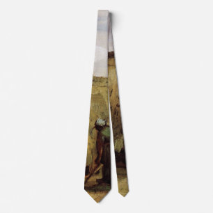 Peasant Woman Digging Cottage by Vincent van Gogh Tie