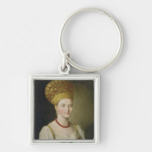 Peasant Woman in Russian Costume, 1784 Key Ring
