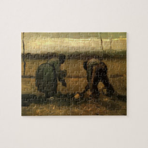 Peasant Woman Planting Potato by Vincent van Gogh Jigsaw Puzzle