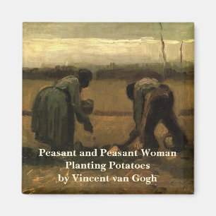 Peasant Woman Planting Potato by Vincent van Gogh Magnet