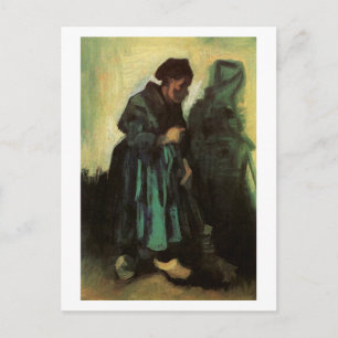 Peasant Woman Sweeping Floor, Vincent van Gogh Postcard