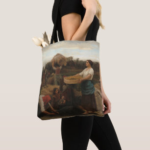 Peasant Women Harvesting Rapeseed by Jules Breton Tote Bag