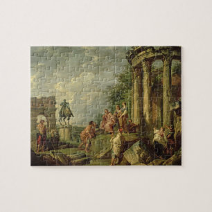 Peasants Amongst Roman Ruins, 1743 (oil on canvas) Jigsaw Puzzle