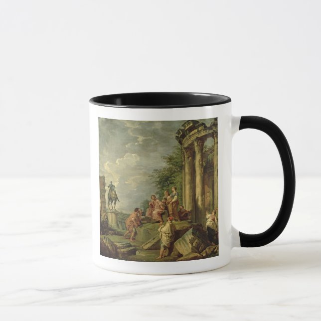 Peasants Amongst Roman Ruins, 1743 (oil on canvas) Mug (Right)