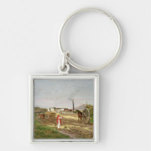 Peasants Collecting Sugar Cane Key Ring