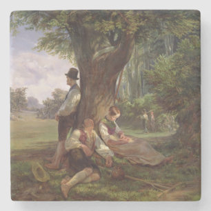 Peasants having a Siesta, 1841 Stone Coaster