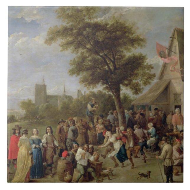 Peasants Merry-Making, c.1650 (oil on canvas) Ceramic Tile (Front)