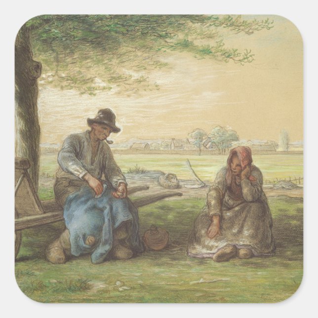 Peasants Resting Square Sticker (Front)