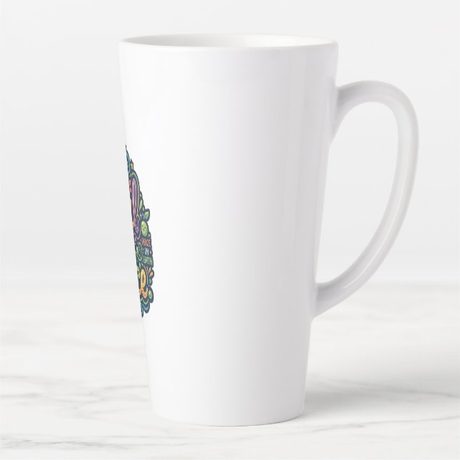 Peasful Existence – Cute Veggie Pun Latte Mug (Right)