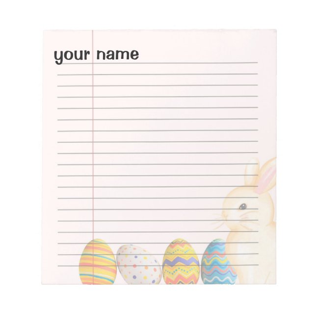 peasonalized easter  notepad (Front)