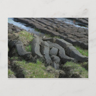 Peat cutting postcard