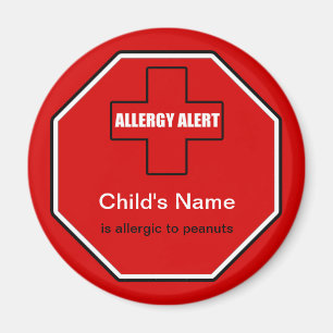 Peauts Allergy Medical Allergic Alert Magnet