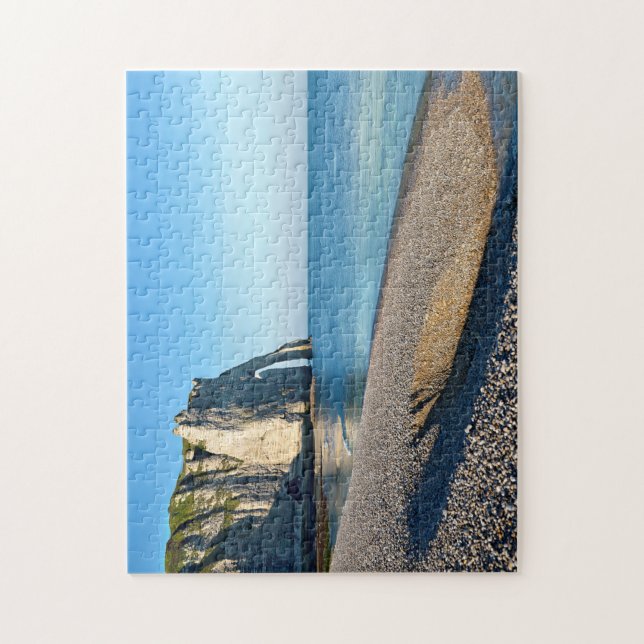 Pebble beach and cliff of Etretat in France Postca Jigsaw Puzzle (Vertical)