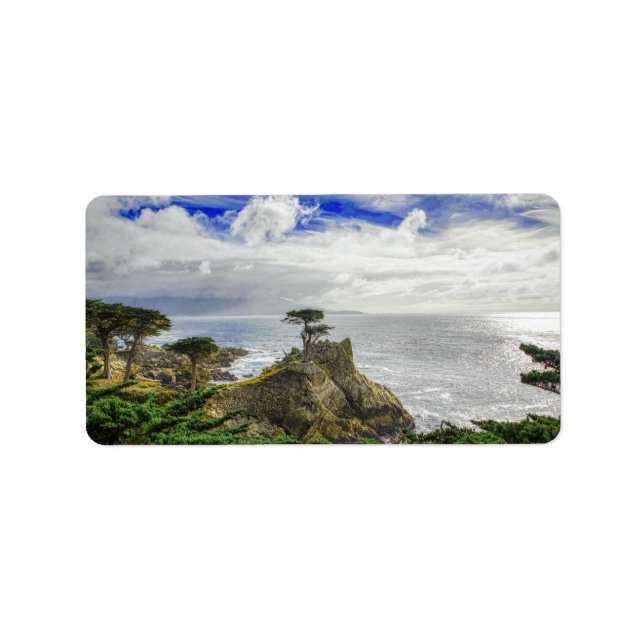 Pebble Beach California Ocean View Label (Front)