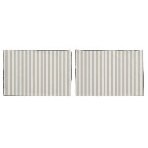 Pebble Brown and White Striped Coastal Pillowcase