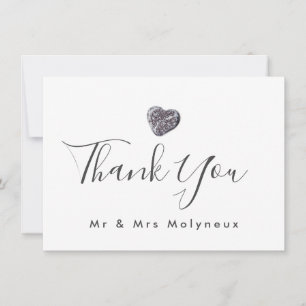 Pebble Heart Discovery Wedding Thank You Card