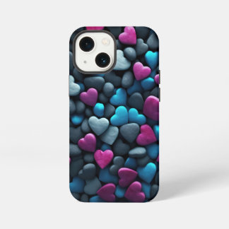 Pebble hearts iPhone 13 mini case