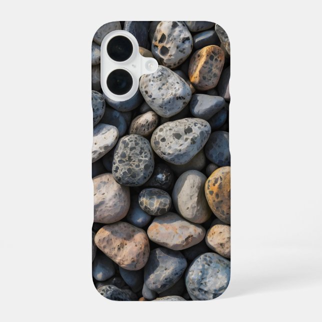 Pebble Mosaic iPhone 16 Case (Back)