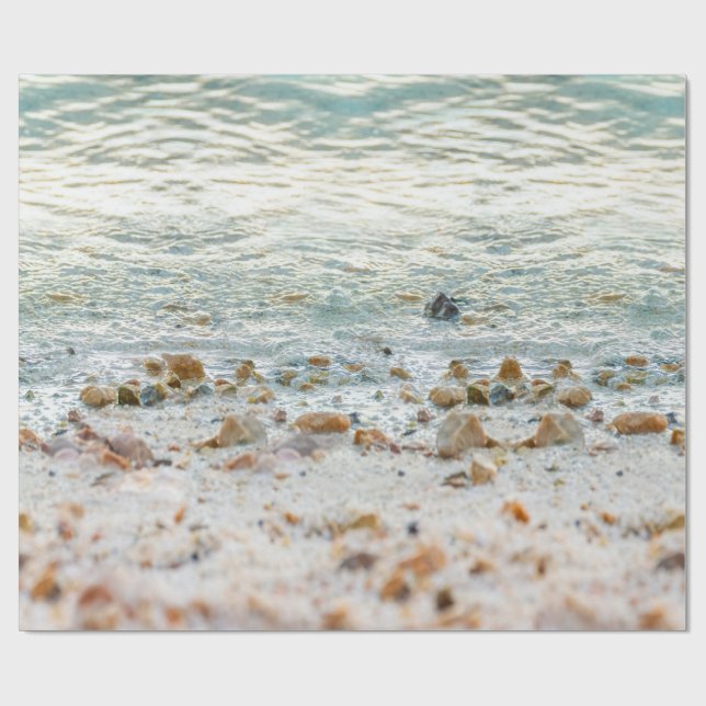 Pebble Ocean Beach Shore Wrapping Paper (Flat)
