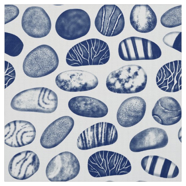 Pebble Pattern - Cyanotype Effect Fabric (Swatch)