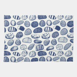 Pebble Pattern - Cyanotype Effect Tea Towel