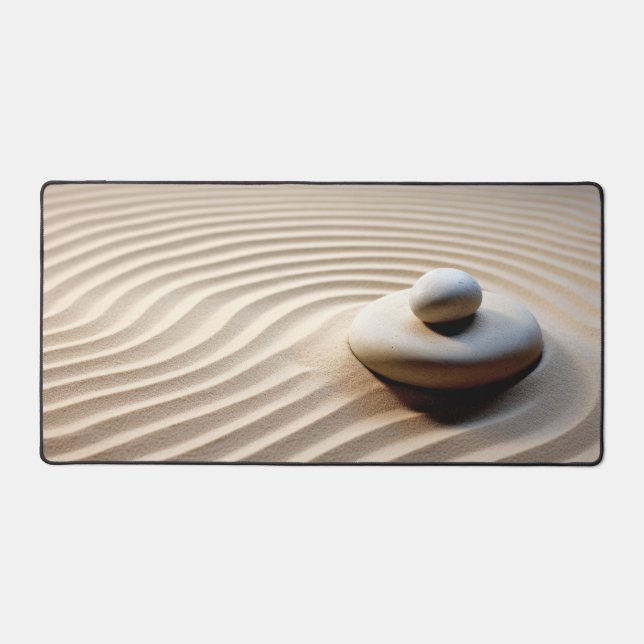 Pebble Sand Tranquil Peaceful Nature  Desk Mat (Front)