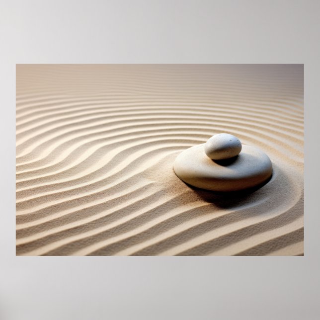 Pebble Sand Tranquil Peaceful Nature  Poster (Front)