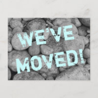 Pebble stone moving postcards for new address