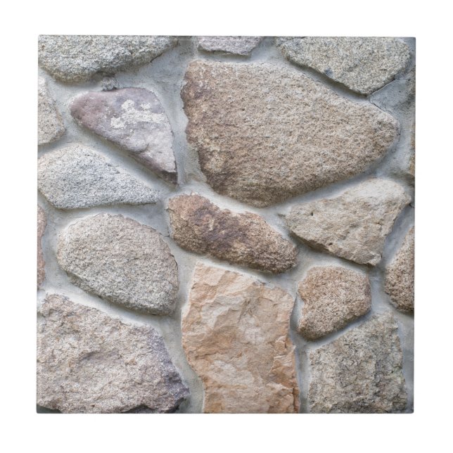 Pebble stone wall background ceramic tile (Front)