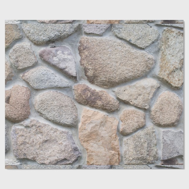 Pebble stone wall background wrapping paper (Flat)