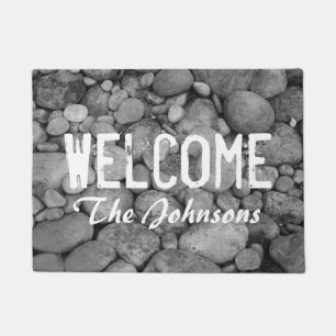 Pebble stones or custom photo image door mat