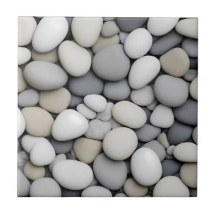 Pebble Texture Flat Fake Grey Stone Illusion Ceramic Tile